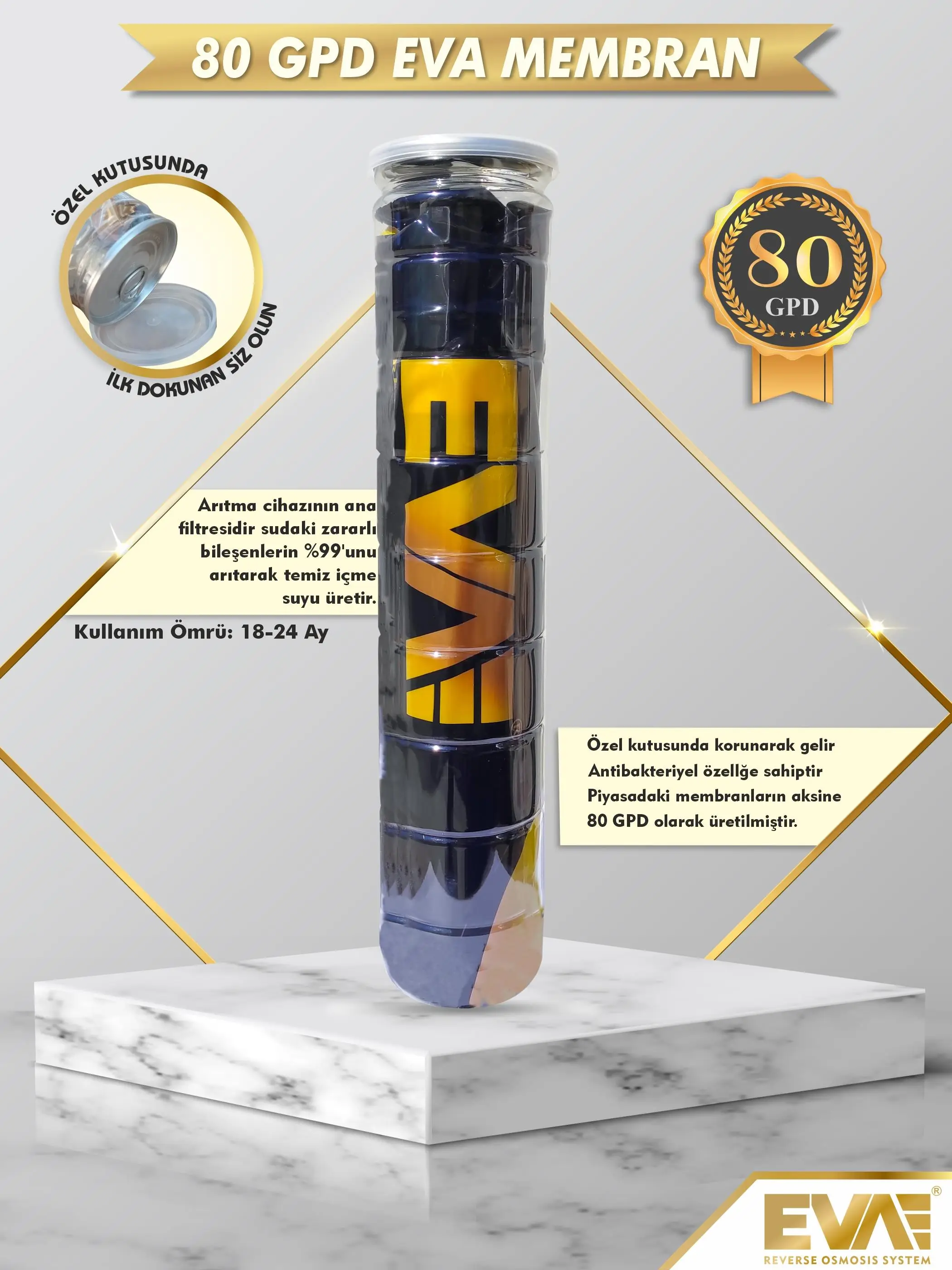 EVA Premium 8.5 Ph Alkali Su Arıtma Cihazı EVA Premium 8.5 Ph Alkali Su Arıtma Cihazı