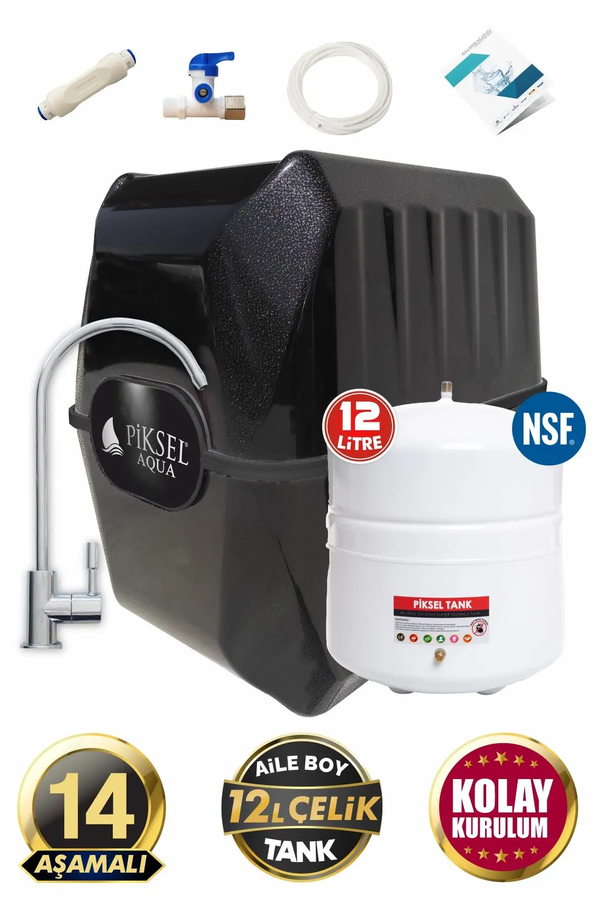 Piksel Aqua 14 Aşamalı Multimineral Takviyeli Su Arıtma Cihazı Piksel Aqua 14 Aşamalı Multimineral Takviyeli Su Arıtma Cihazı