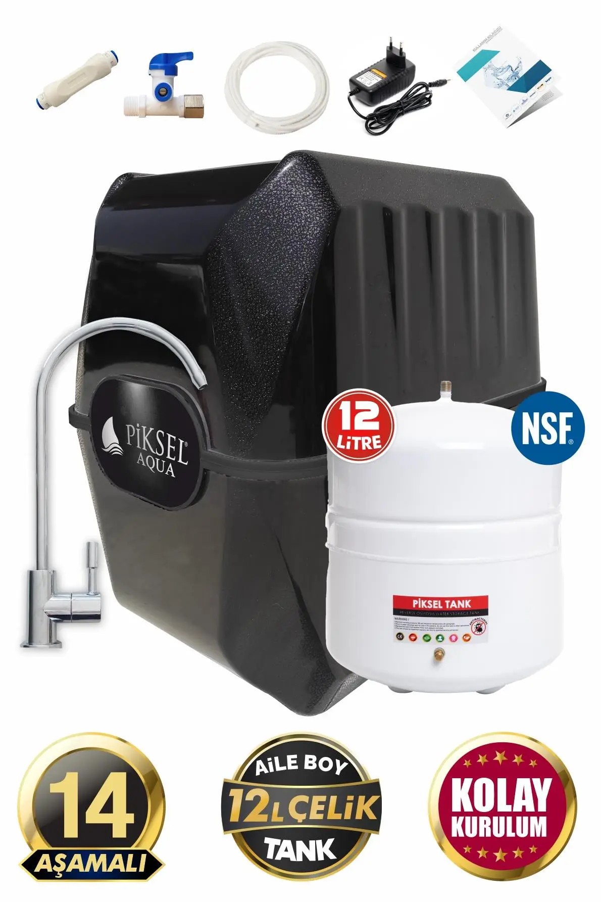 Piksel Aqua 14 Aşamalı Pompalı Multimineralli Su Arıtma Cihazı (PKS-0112) Piksel Aqua 14 Aşamalı Pompalı Multimineralli Su Arıtma Cihazı (PKS-0112)