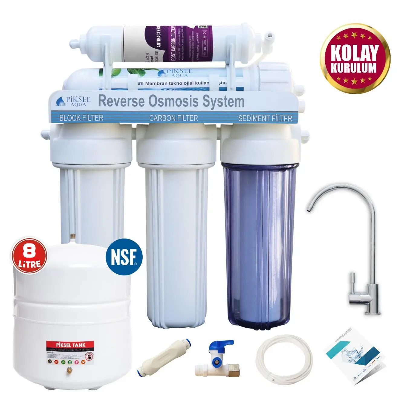 Piksel Aqua 5 Aşamalı Çelik Tanklı Açık Kasa Su Arıtma Cihazı Piksel Aqua 5 Aşamalı Çelik Tanklı Açık Kasa Su Arıtma Cihazı