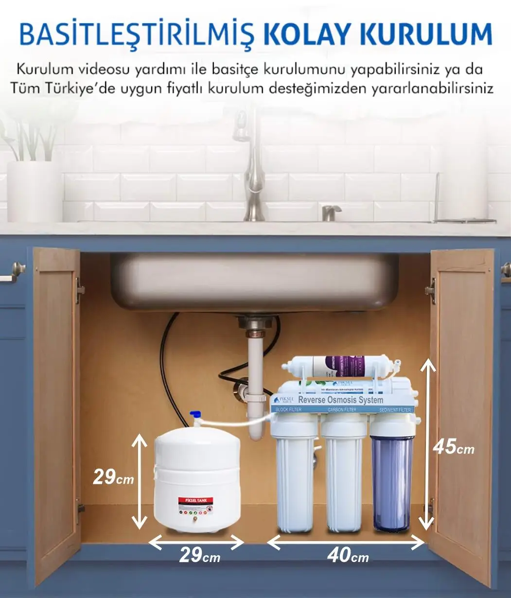 Piksel Aqua 5 Aşamalı Çelik Tanklı Açık Kasa Su Arıtma Cihazı Piksel Aqua 5 Aşamalı Çelik Tanklı Açık Kasa Su Arıtma Cihazı