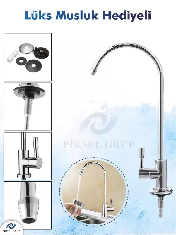 Piksel Aqua 5 Aşamalı Çelik Tanklı Açık Kasa Su Arıtma Cihazı Piksel Aqua 5 Aşamalı Çelik Tanklı Açık Kasa Su Arıtma Cihazı